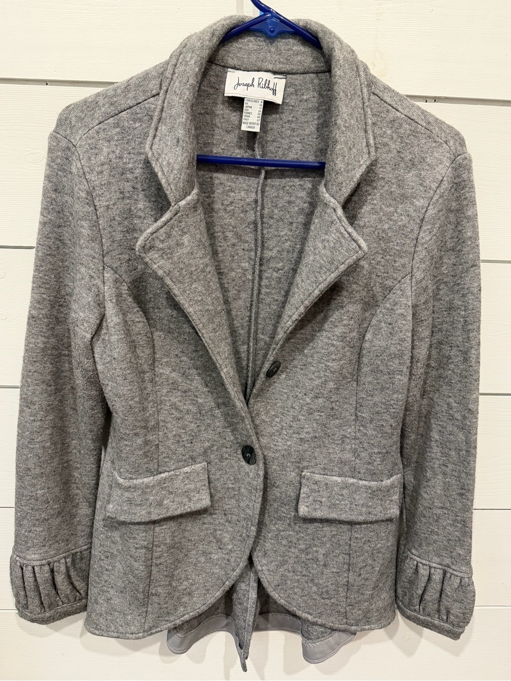 Joseph Ribkoff Light Gray Tailored Ponte Knit Blazer